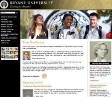 Giving to Bryant - a sample department website using the core CMS template